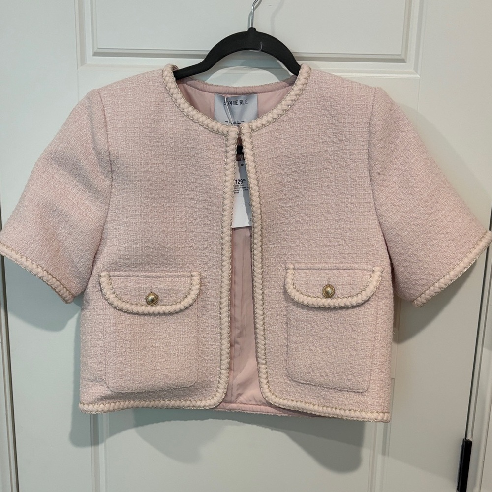 Sophie Rue Soft Pink Women’s Tweed Blazer